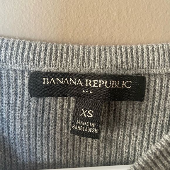 Banana Republic Womens Top Sleeveless Solid Gray Cotton Rayon XS - Picture 3 of 4